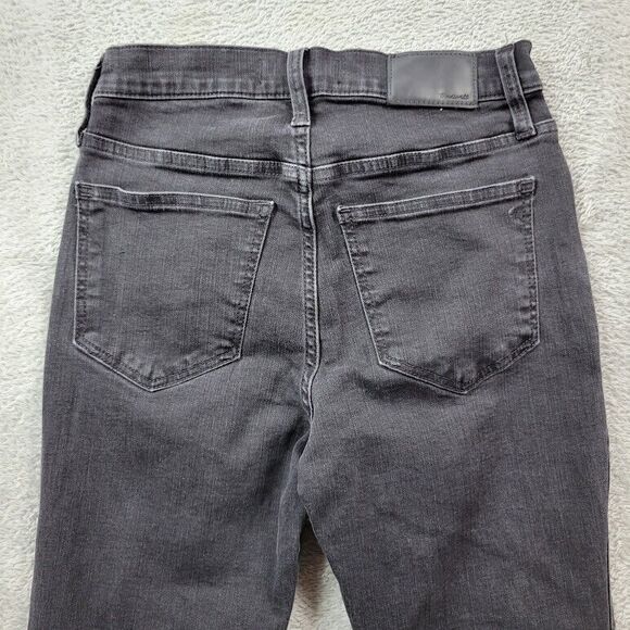 Madewell Jeans Womens 25X28 Black 10" High Rise‎ Skinny Raw Hem Button Fly - Picture 9 of 13